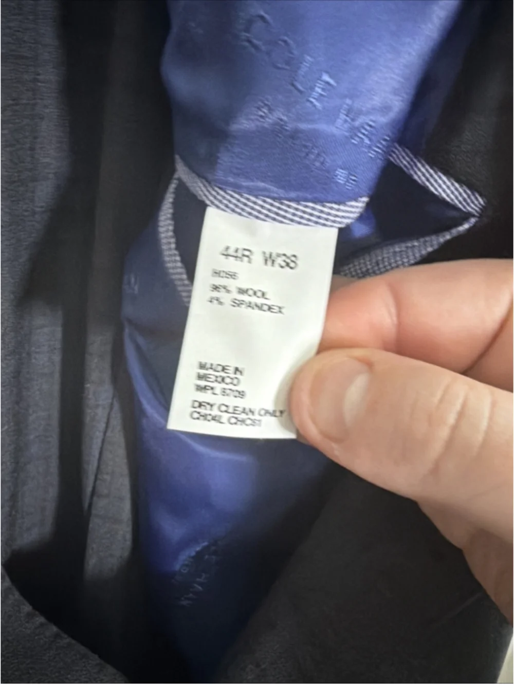 EUC MEN’S COLE HAAN GRAND OS TECH SUIT JACKET SIZE 44 REG 44R GREY BLUE BLAZER